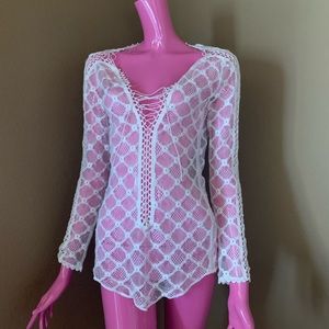 Isabel Marant Lace Up Lace Long Sleeved Top